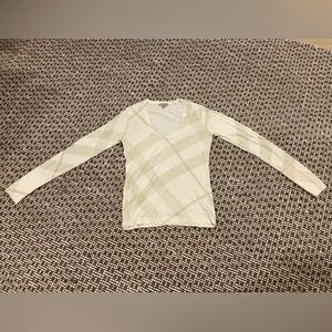 Burberry Brit Beige and White Knit Top
